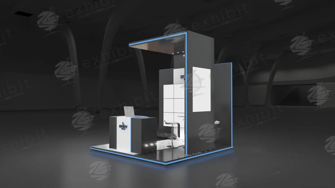 Ion Slate Straight Semi-Island 3x3 Booth