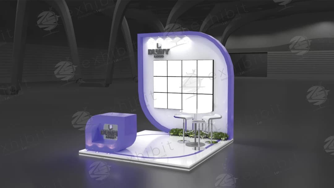 Iris Sail Curved Semi-Island 3x3 Booth