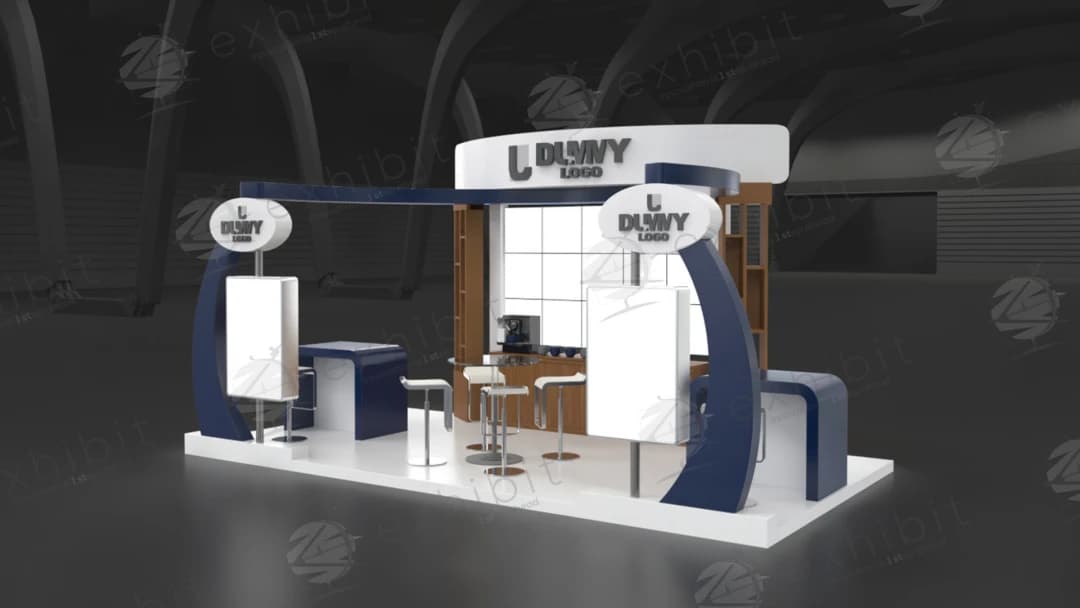 Cobalt Span Curved Semi-Island 3x6 Booth