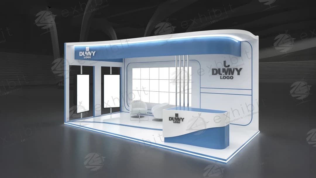 Aero Curve Straight Semi-Island 3x6 Booth