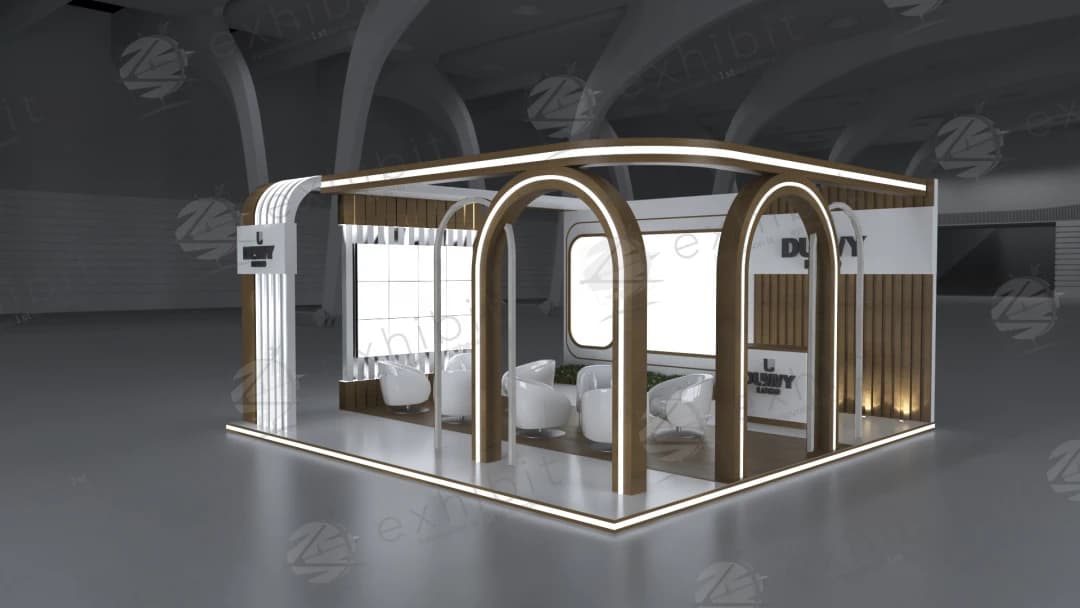 Lumen Pulse Curved Semi-Island 6x6 Booth