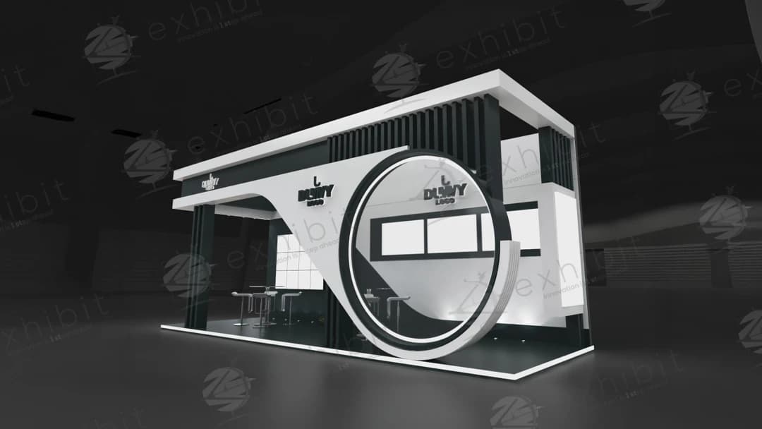 Lunar Monolith Curved Semi-Island 3x9 Booth