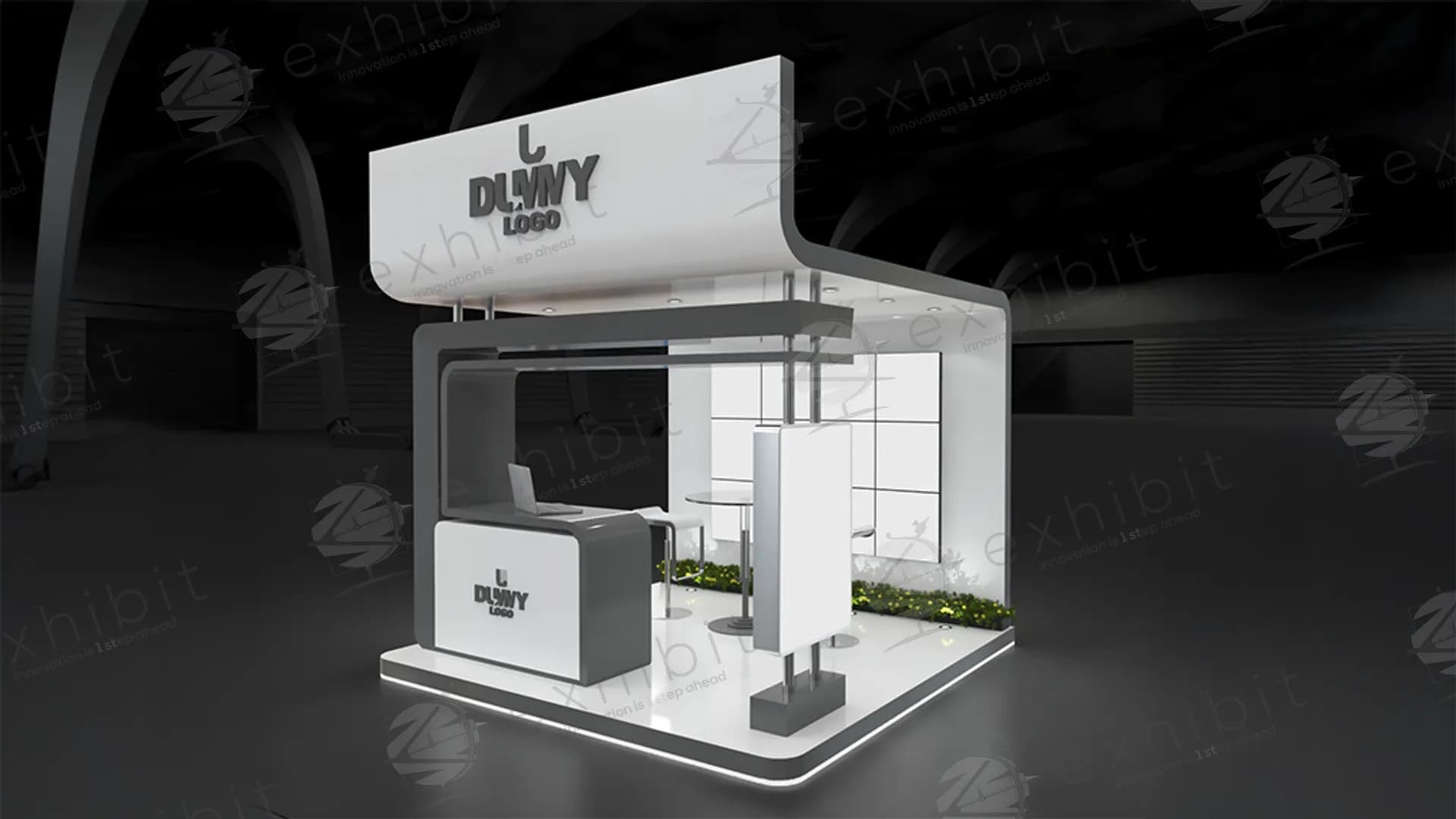 Executive Straight Semi-Island 3x3 Booth