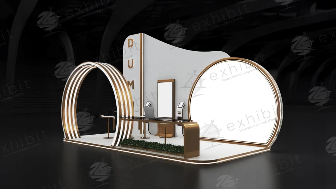 Bronze Halo Curved Semi-Island 3x6 Booth