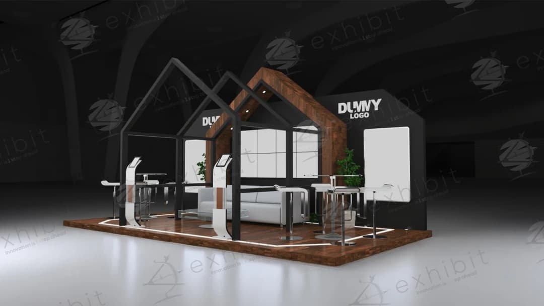 Timber Gable Straight Semi-Island 3x6 Booth