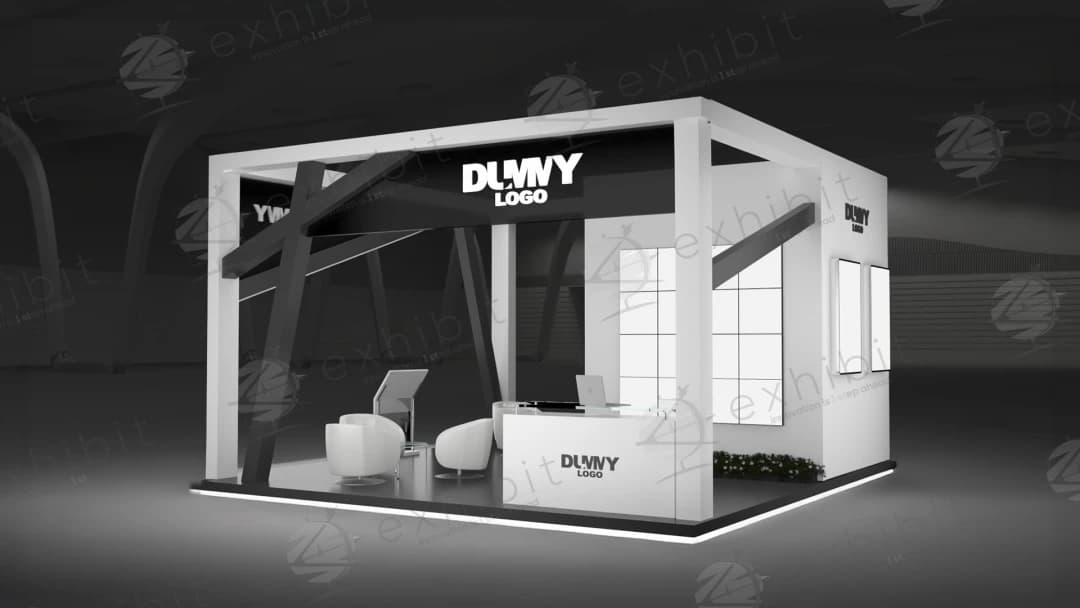 Chevron Matrix Straight Semi-Island 6x6 Booth
