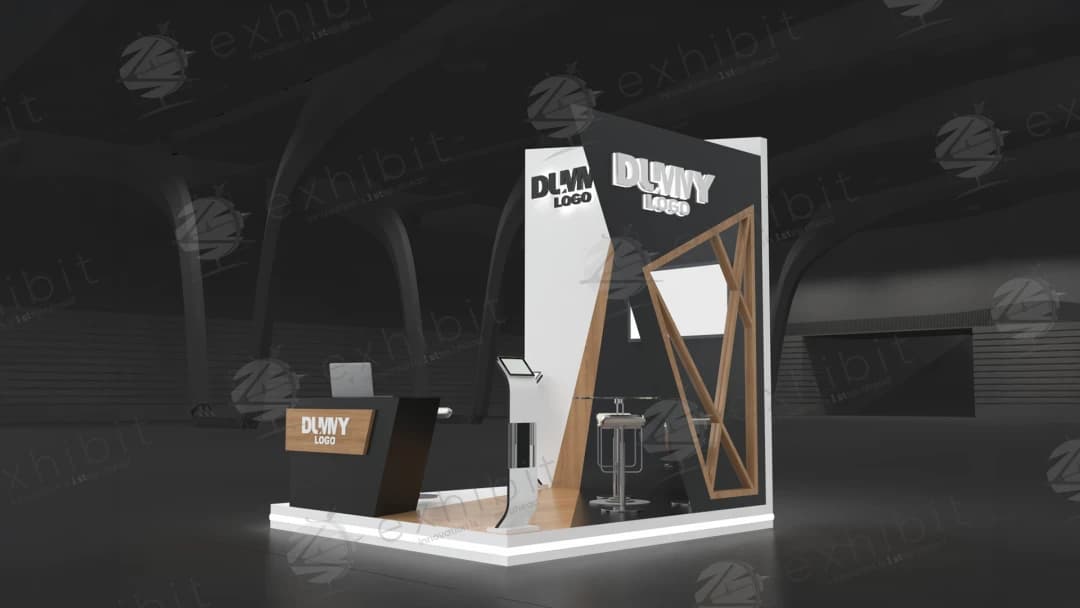 Prism Timber Straight Semi-Island 3x3 Booth