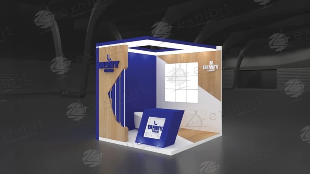 Azure Timber Compact Semi-Island 3x3 Booth