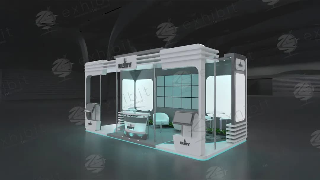 Silver Stratos Straight Semi-Island 3x6 Booth