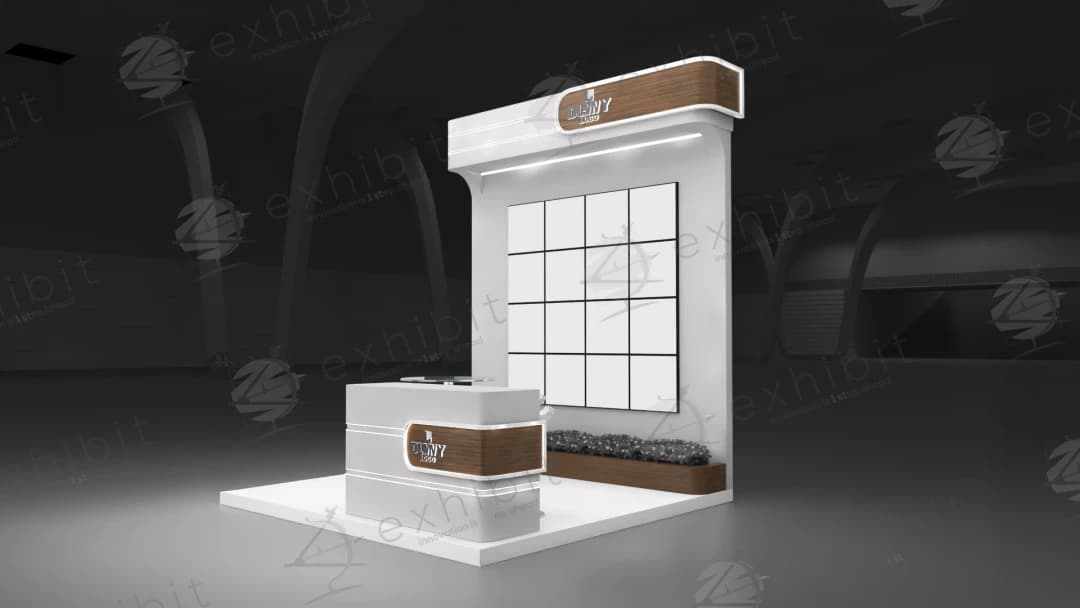 Crest Walnut Straight Semi-Island 3x3 Booth