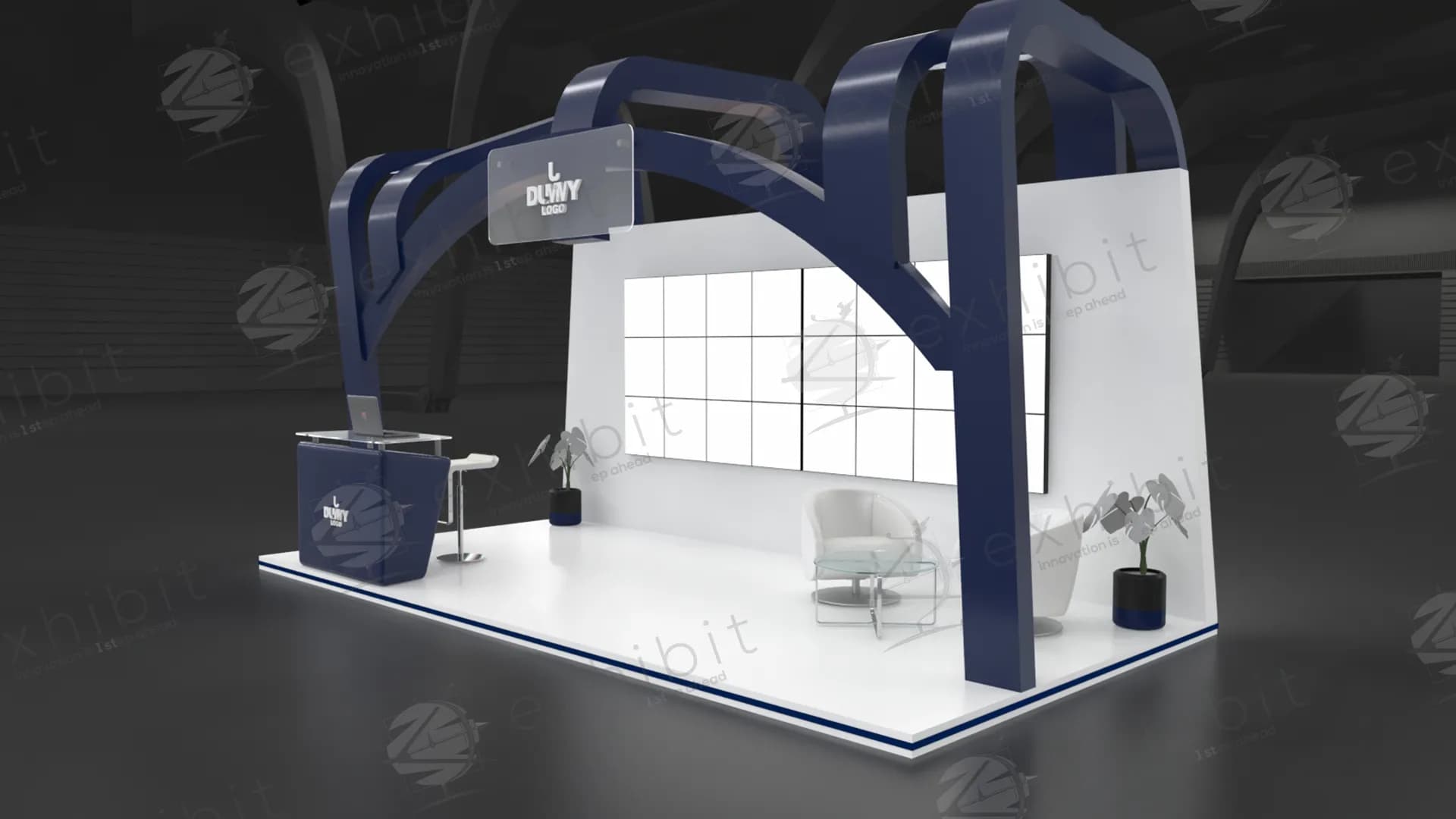Distinctive Curved Semi-Island 3x6 Booth