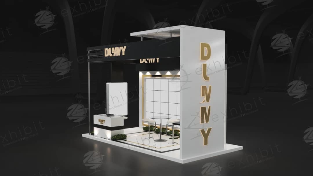 Onyx Beam Straight Semi-Island 3x6 Booth