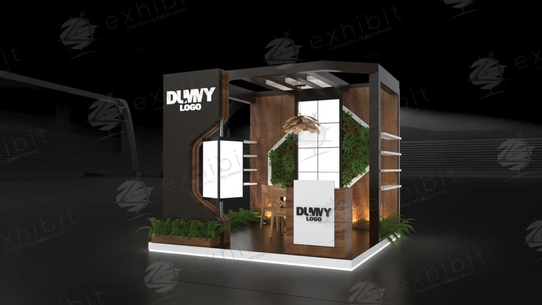 Rustic Onyx Straight Semi-Island 3x3 Booth