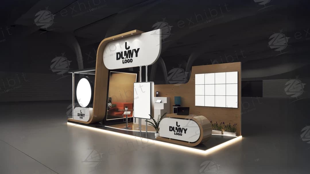 Luxe Flow Curved Semi-Island 3x9 Booth