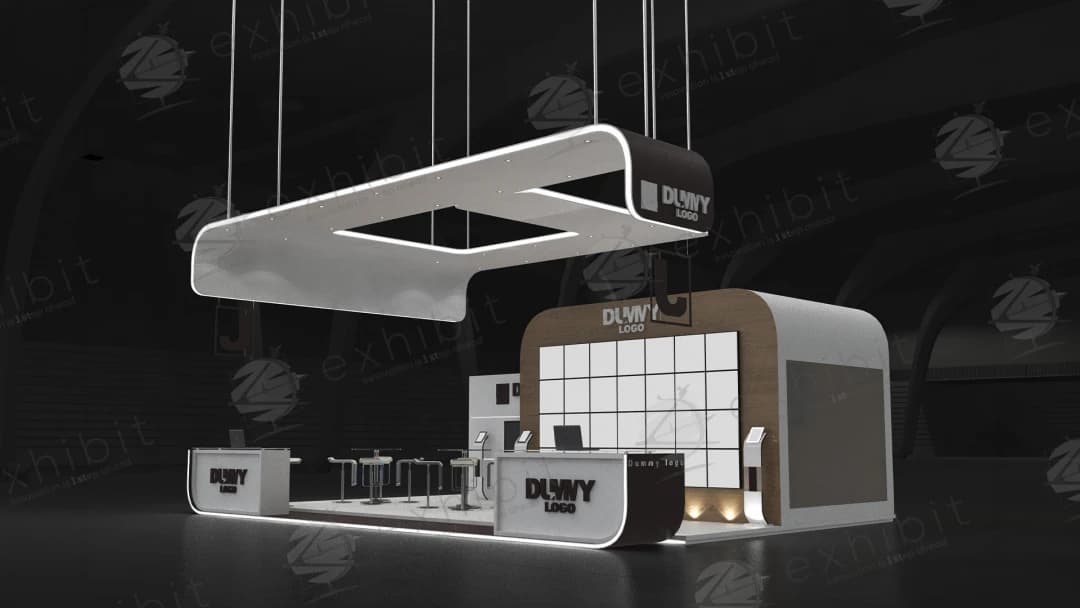 Executive Display Curved Semi-Island 6x9 Booth