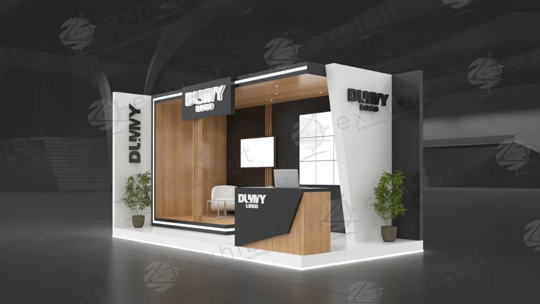 Ember Graphite Straight Semi-Island 3x6 Booth