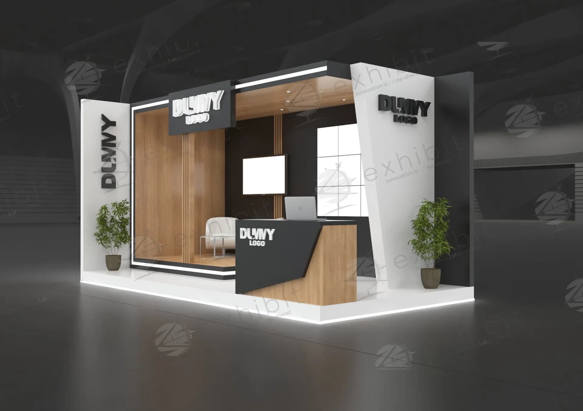 Forest Straight Semi-Island 3x6 Booth