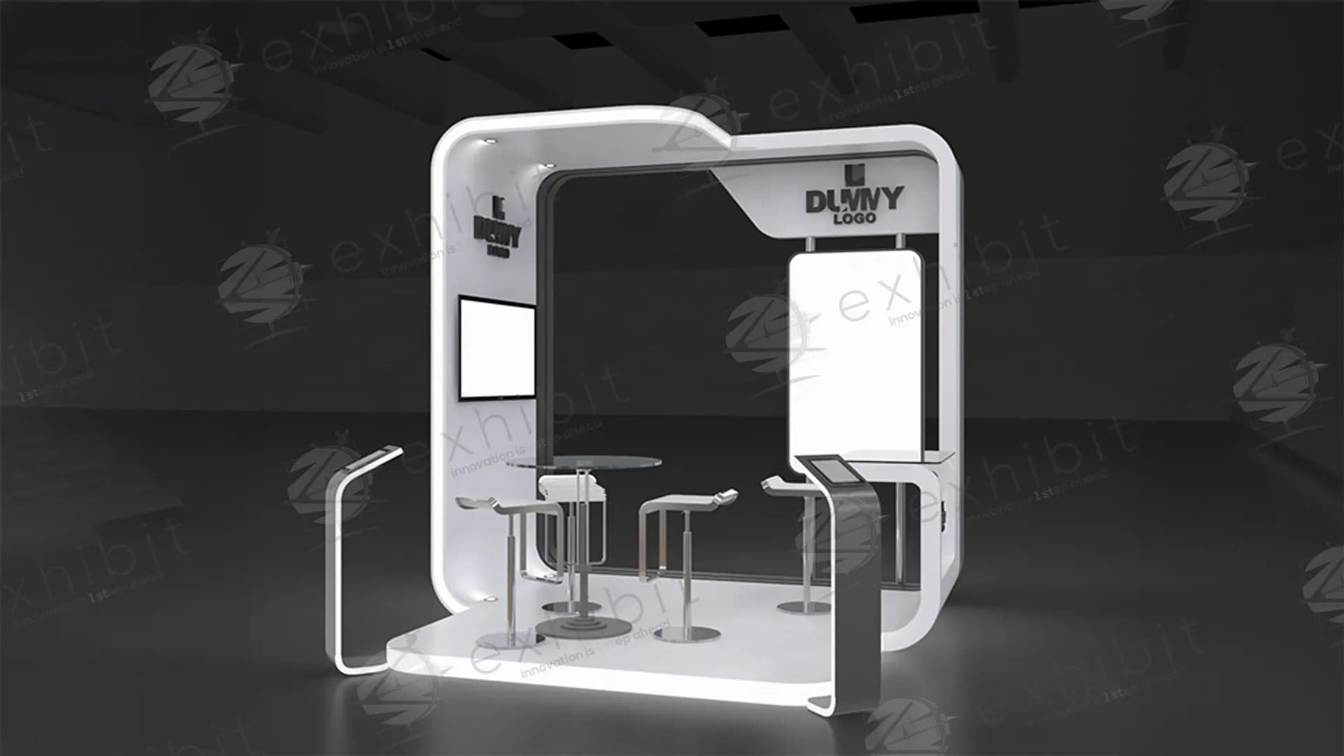 Vision Arch Curved Island 3x3 Booth
