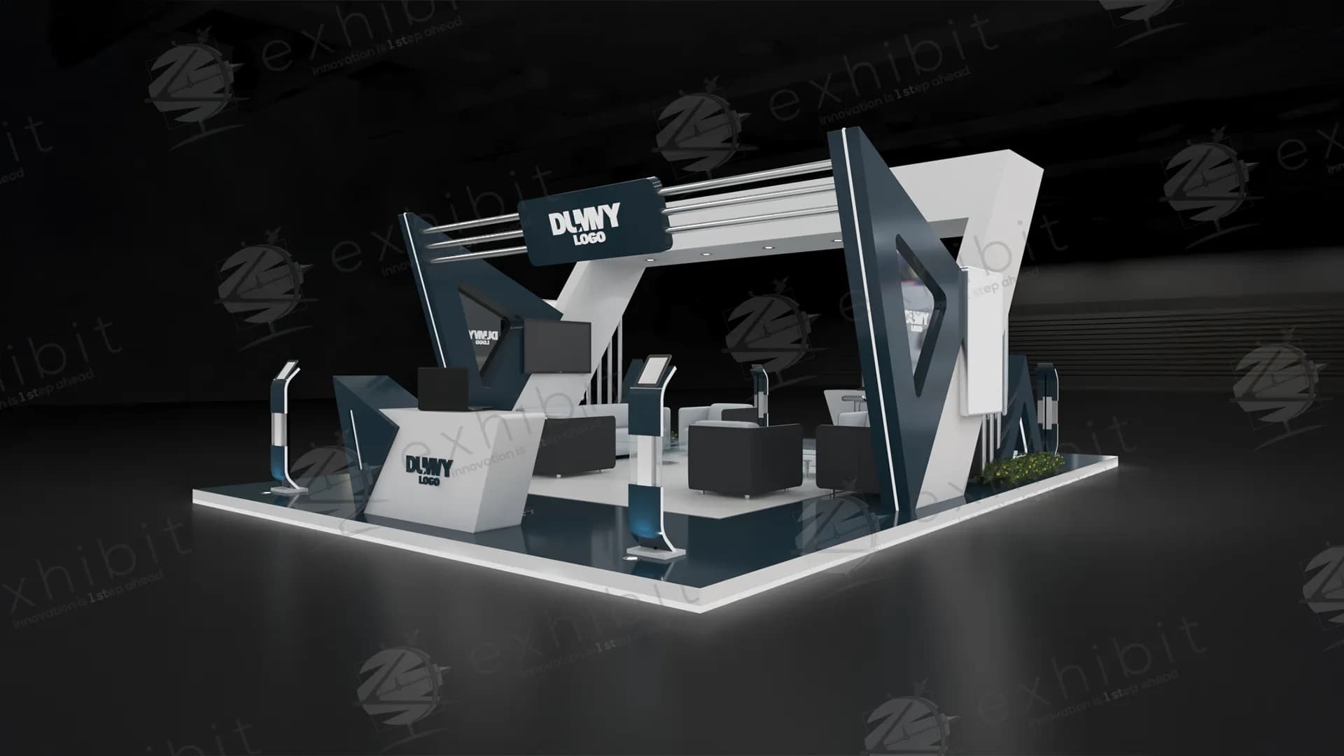 V-Max Arch Straight Island 6x9 Booth