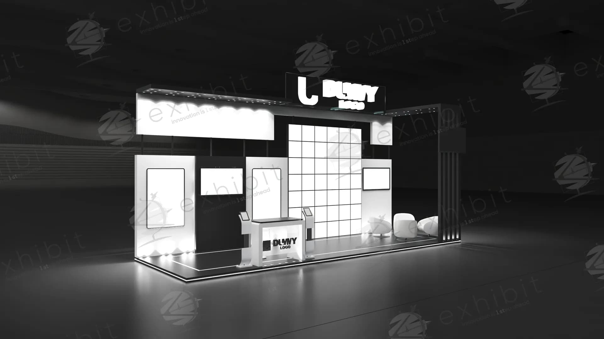 Natural Arc Straight Semi-Island 3x9 Booth