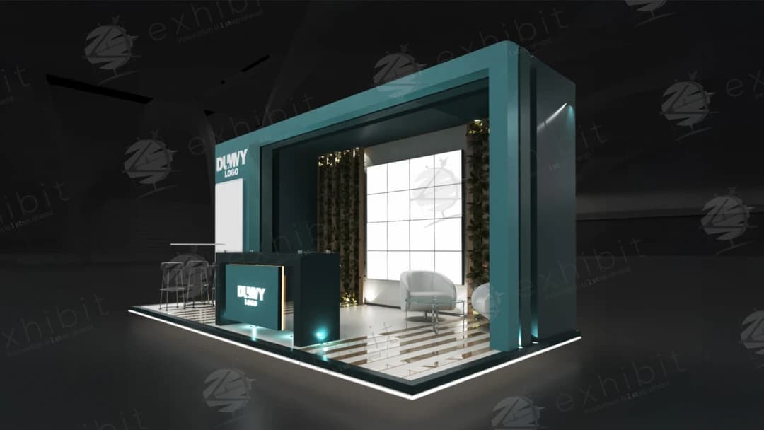 Crisp Ivy Straight Semi-Island 3x6 Booth