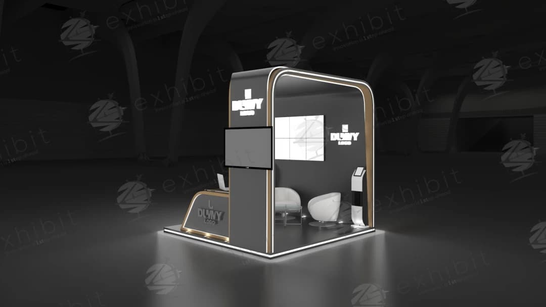 Luma Edge Curved Semi-Island 3x3 Booth