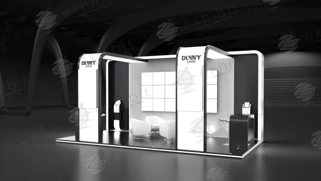 Onyx Capsule Straight Semi-Island 3x6 Booth