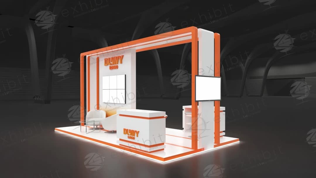Citron Linear Straight Semi-Island 3x6 Booth