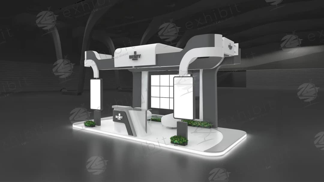 Zephyr Grid Curved Semi-Island 3x6 Booth