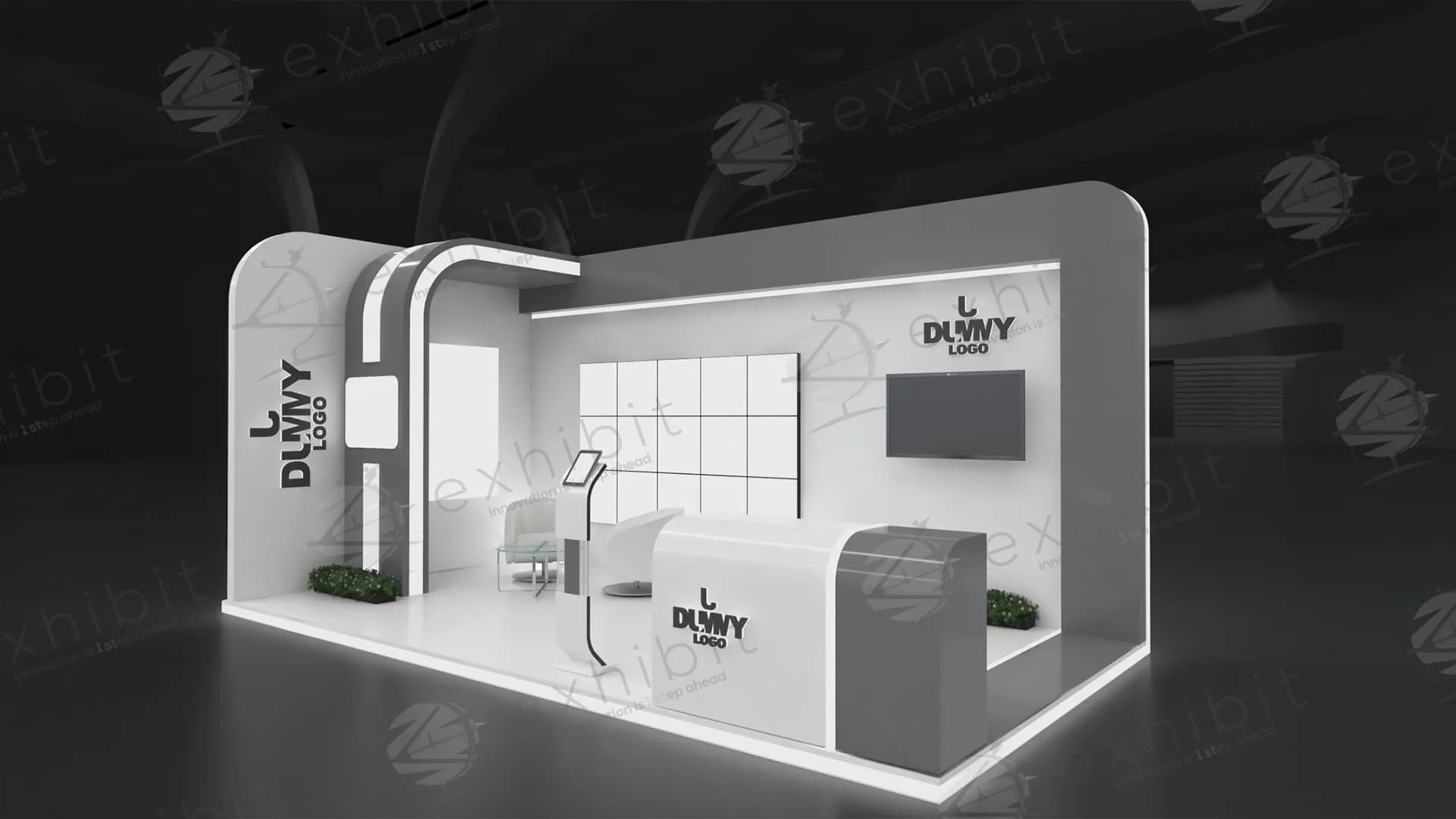 Luminous Straight Semi-Island 3x6 Booth