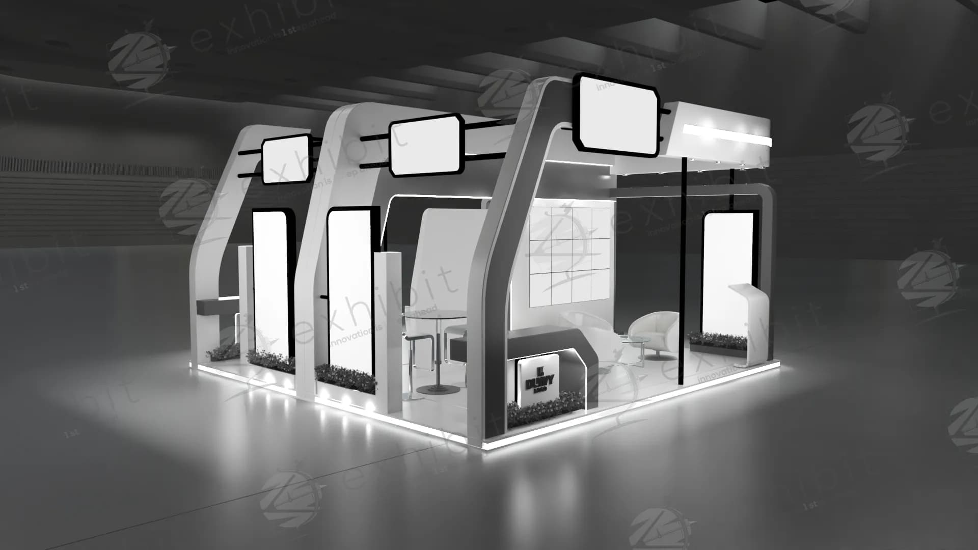 Omni Frame Straight Island 6x6 Booth