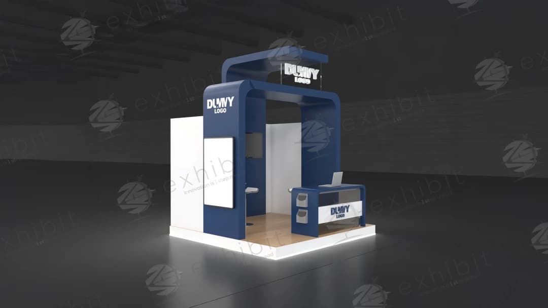 Cobalt Portal Straight Semi-Island 3x3 Booth