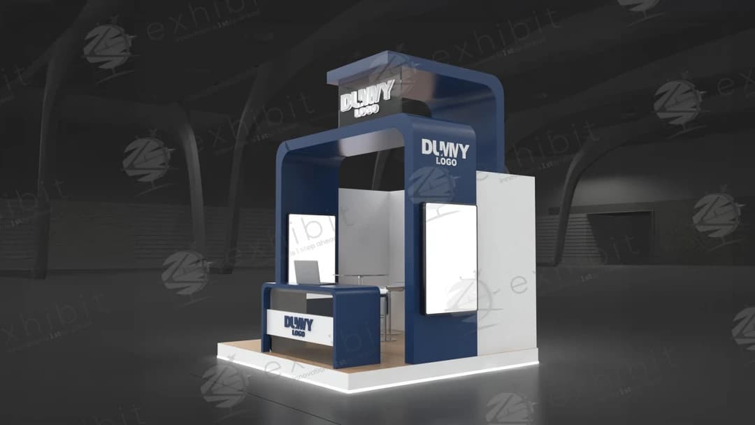 Cobalt Portal Curved Semi-Island 3x3 Booth