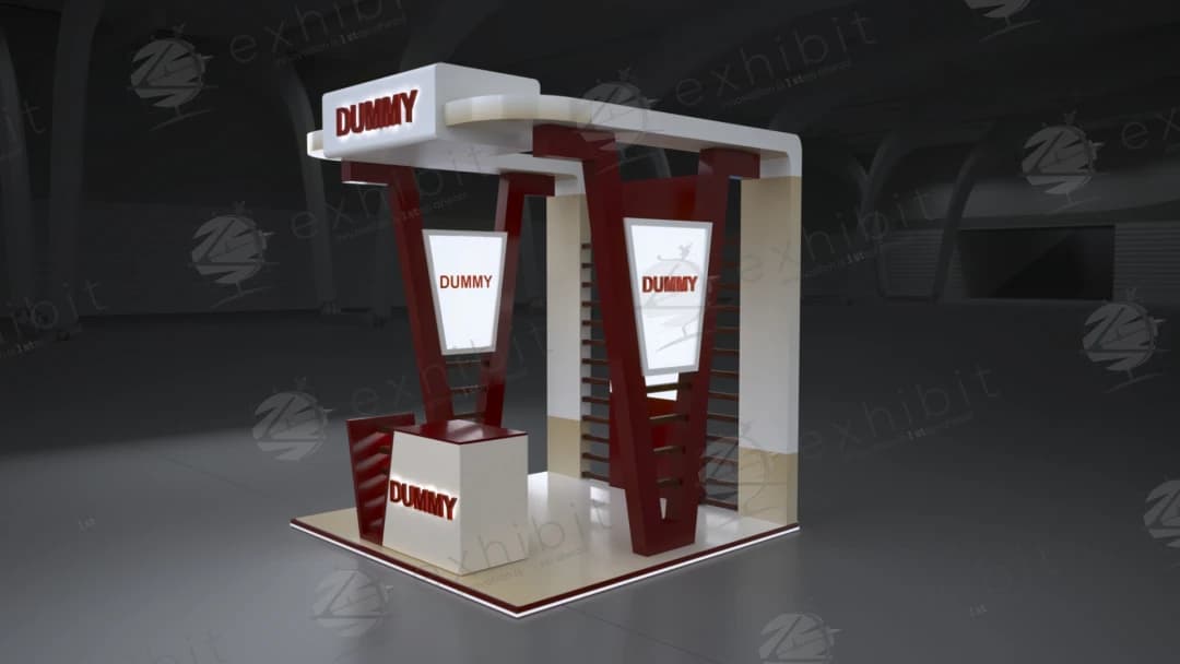 Bordeaux V-Strut Straight Semi-Island 3x3 Booth