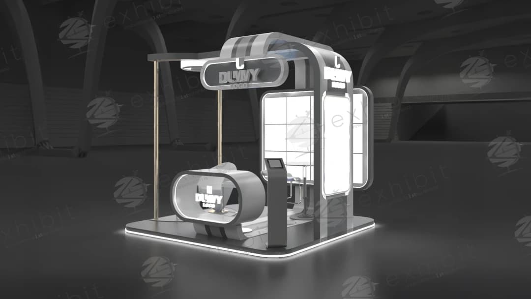 Titanium Orbit Curved Semi-Island 3x3 Booth