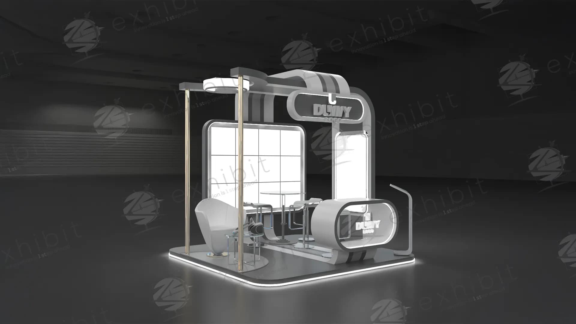 Orbital Curved Island 3x3 Booth