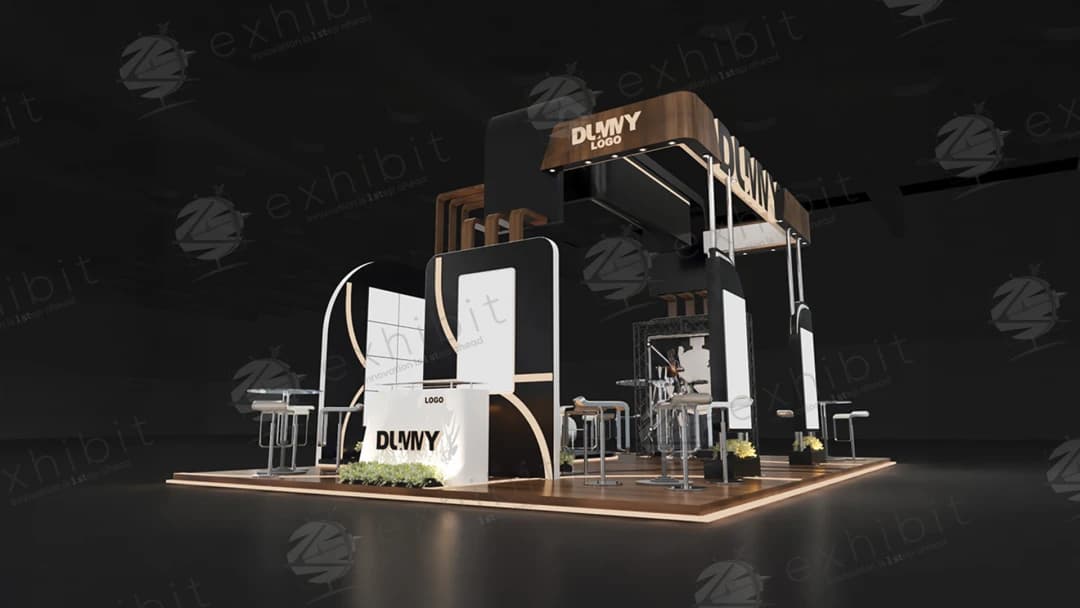 Architectural Noir Straight Island 6x9 Booth