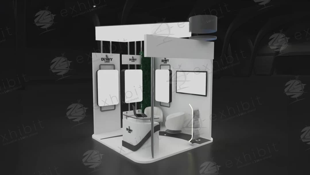 Module Grid Straight Semi-Island 3x3 Booth