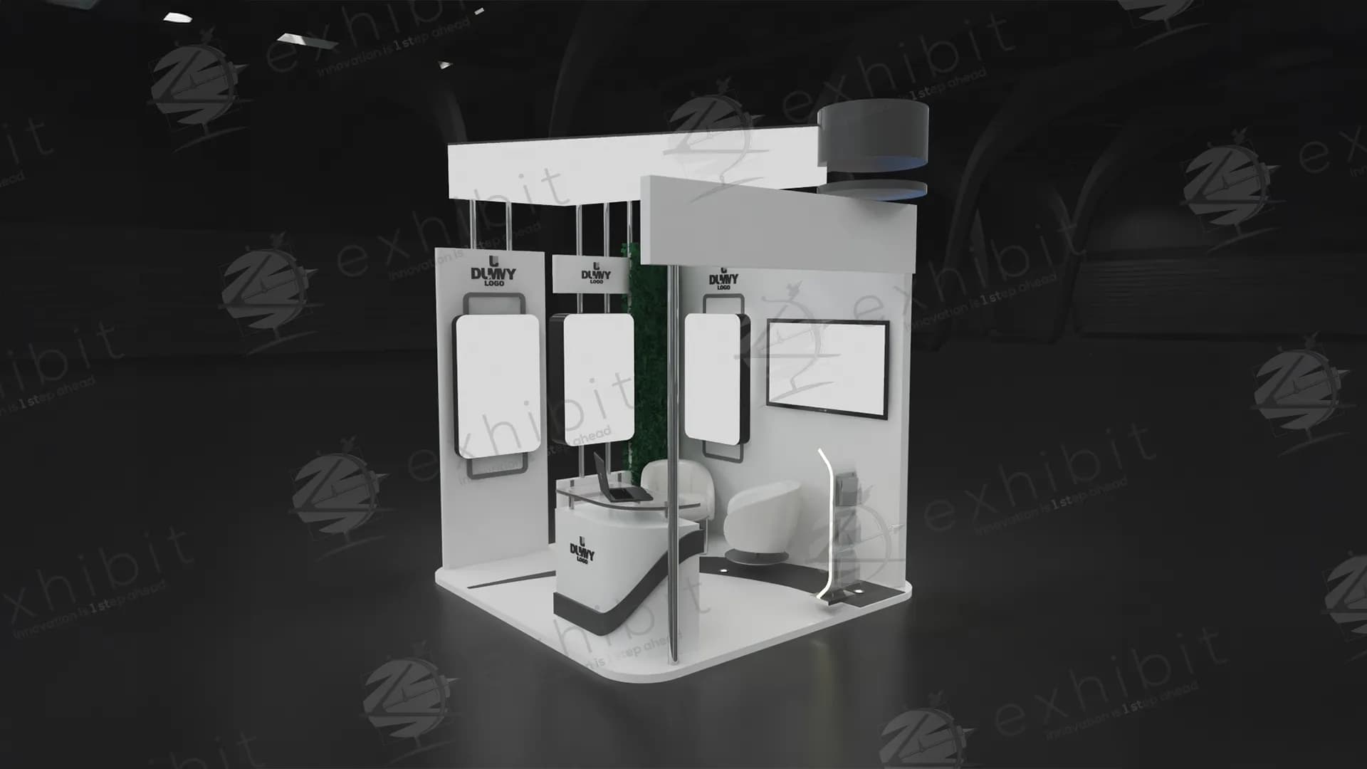 Module Grid Straight Semi-Island 3X3 Booth