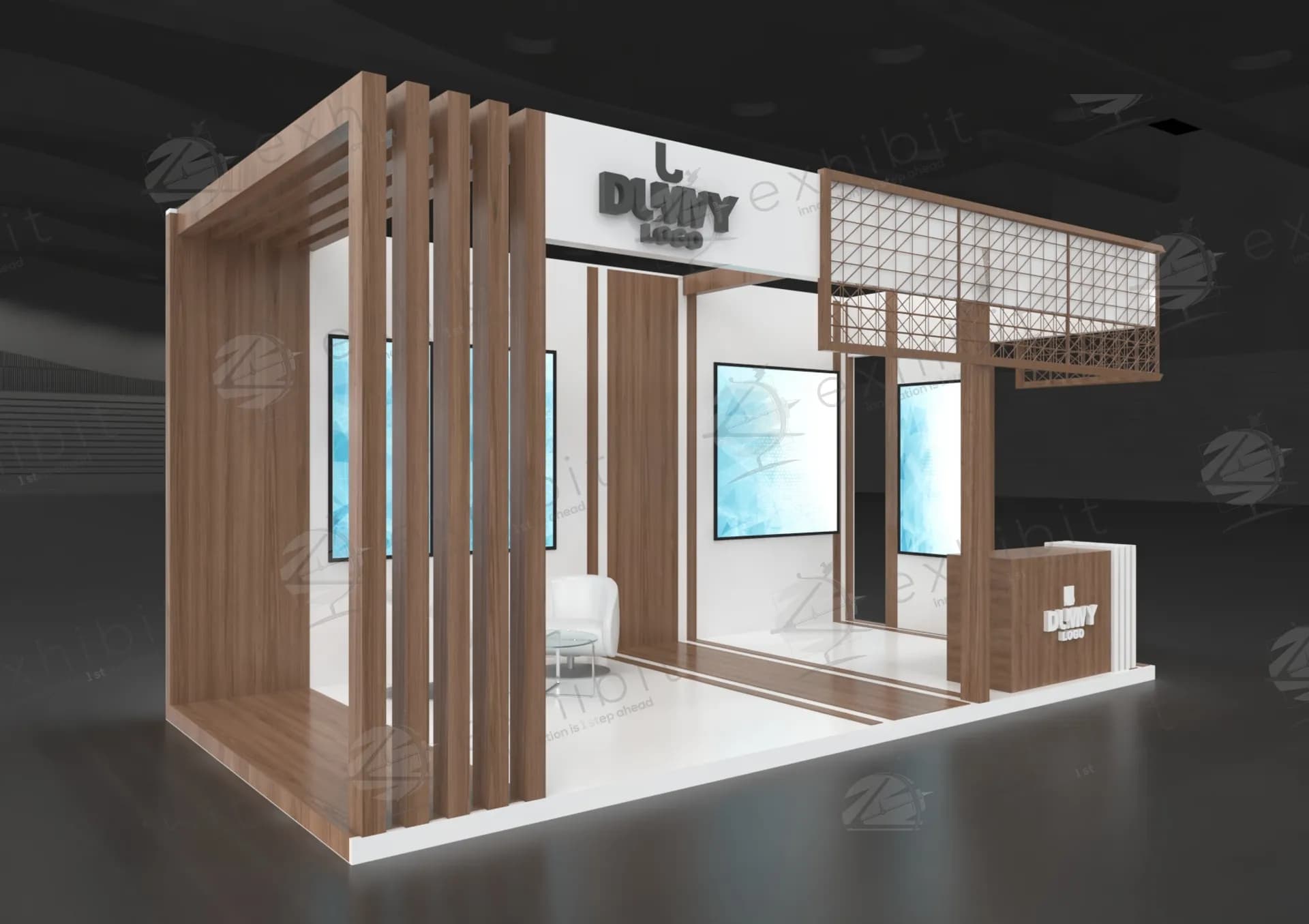 Branded Straight Semi-Island 3x6 Booth