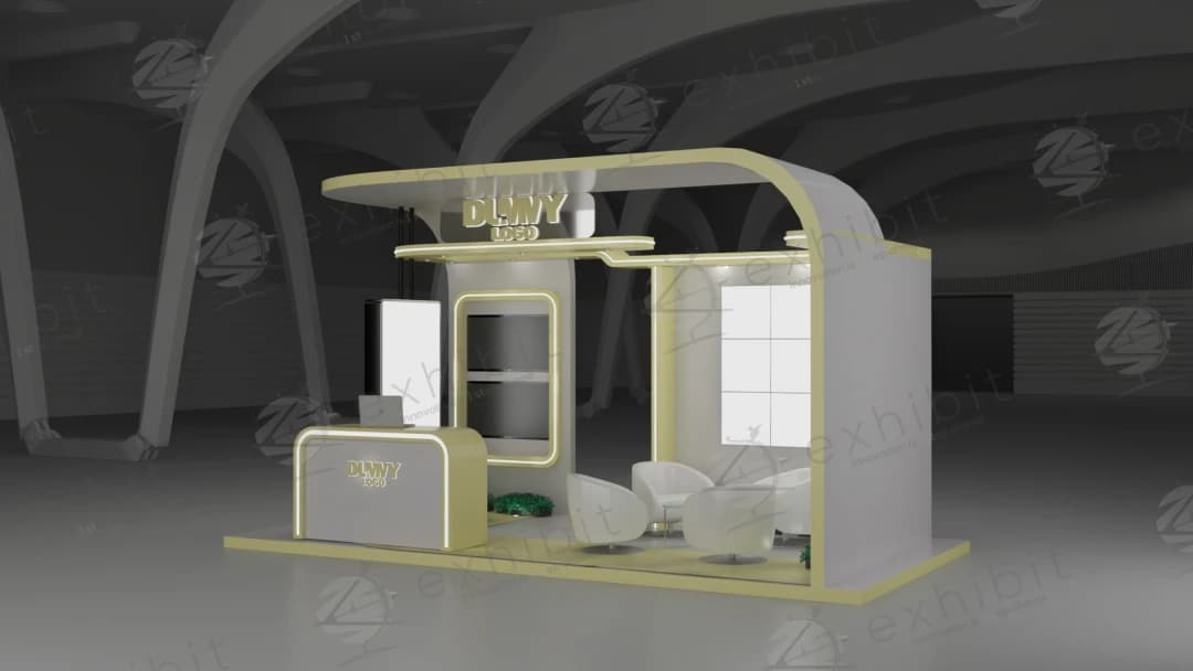 Vivid Chroma Curved Semi-Island 3x6 Booth