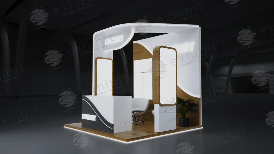 Crested Canopy Straight Semi-Island 3x3 Booth