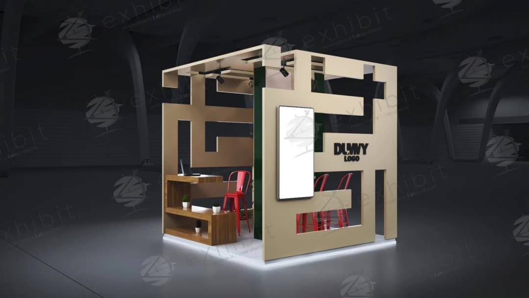 Labyrinth Maze Straight Semi-Island 3x3 Booth