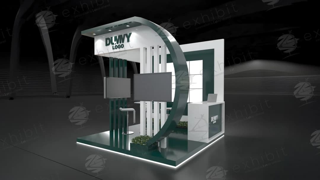 Arbor Crescent Curved Semi-Island 3x3 Booth