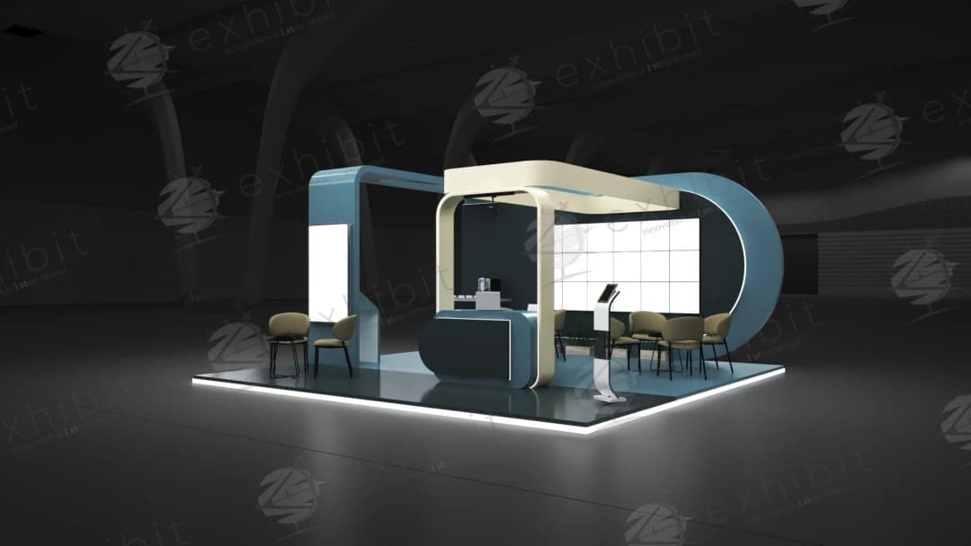 Crown Enclave Curved Semi-Island 6x6 Booth