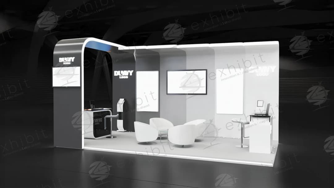 Obsidian Arch Straight Semi-Island 3x6 Booth