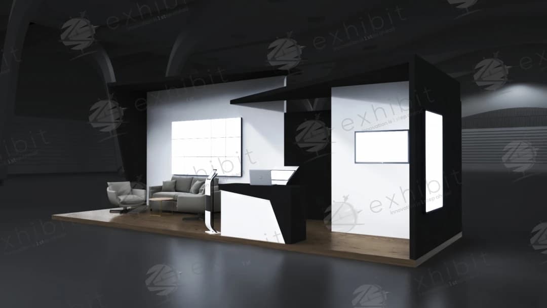 Onyx Monolith Straight Semi-Island 3x9 Booth