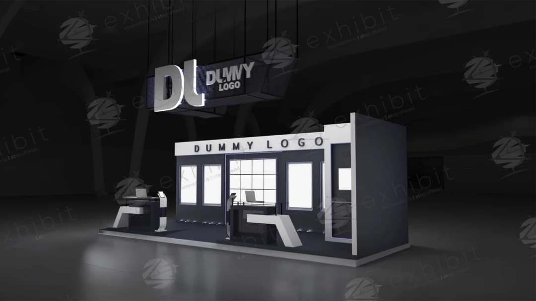 Vivid Frame Straight Semi-Island 3x9 Booth