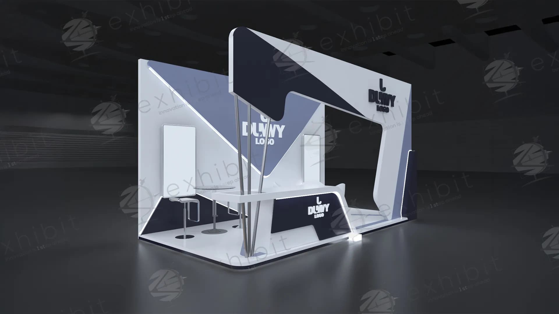 Illuminated Straight 3x6 Booth
