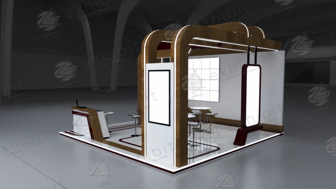 Burl Gable Straight Semi-Island 6x6 Booth